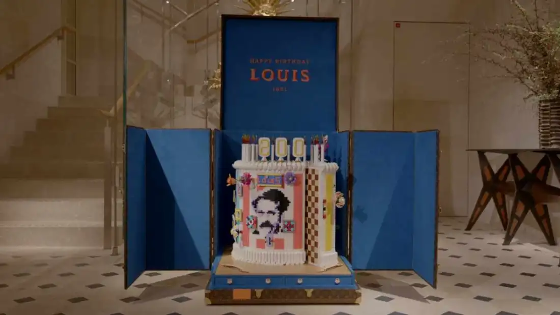 Louis Vuitton 200th Birthday LEGO Cake & Bespoke Trunk