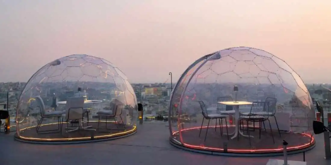 You Can Enjoy Bubble Dining on this Hotel Rooftop in Athens!
