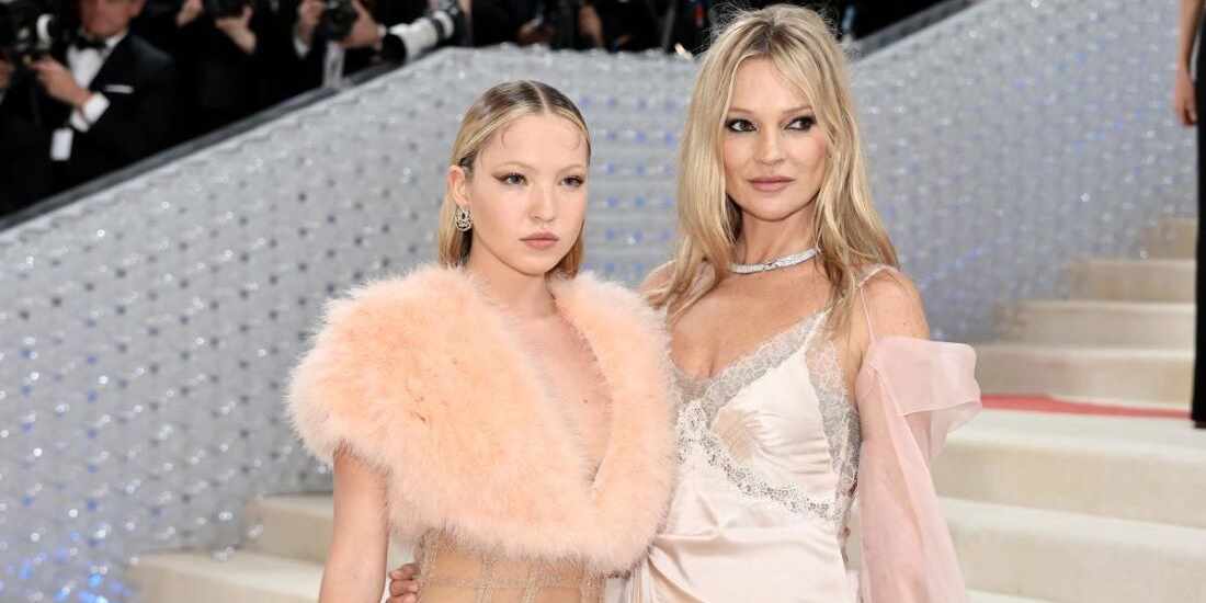 Kate Moss And Lila Moss Wear Coordinating Fendi To The 2023 Met Gala