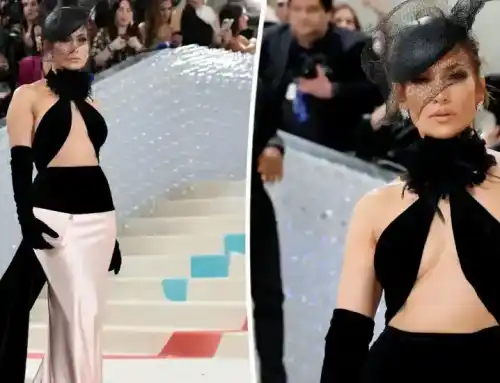 Jennifer Lopez Pairs A Sculptural Fascinator With Scene-Stealing Cat Eyes At The Met Gala 2023