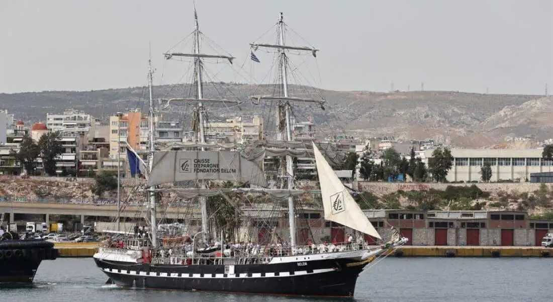 Olympic Flame Sets Sail: Historic Ship 'Belem' Arrives in Greek Port