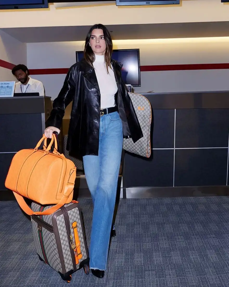 Kendall Jenner Hits the Airport in Gucci Valigeria Ad