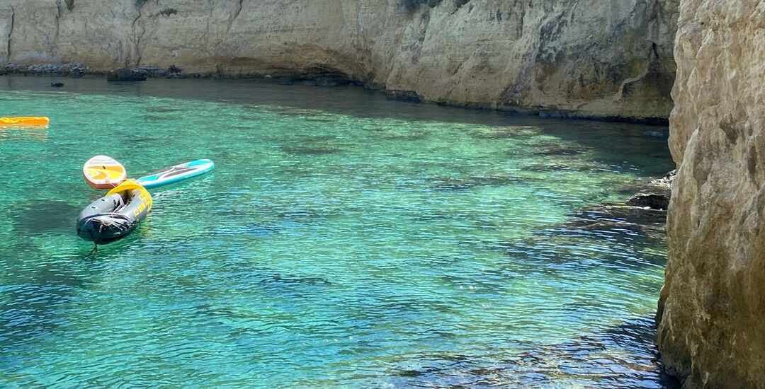 Crystal-clear beach in Stoupa village, Mani, Peloponnese Greece